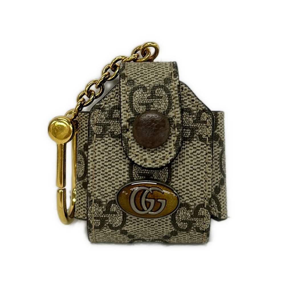 Gucci Ophidia Accessory Case 596720 Gray Dark Brown Gold